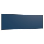 Wandtafel Stahlemaille blau, 300x100 cm, mit durchgehender Ablage, 